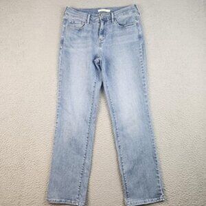 Levis 505 Jeans Womens 8 Straight Leg Blue Mid Rise Stretch Denim Pants